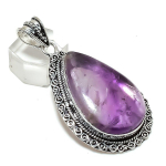 Natural Sage Amethyst Gemstone 925 Sterling Silver Jewelry Pendant 2.52 n3k97