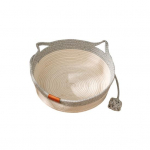 Kootud k&ouml;iest kassikorv K&auml;sitsi kootud kassivoodi Interaktiivne kassikraapimispost S khaki