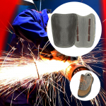 Welder Lace up Shoe Covers Leather Heat Resistant Anti Scald Welding Spats kollane
