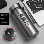 800ML-1L roostevabast terasest termospudel 304 teepudel autole, termospudel LED-temperatuurin&auml;idikuga, kaasaskantav joogitops 800ML