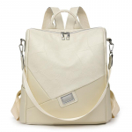 Retro t&ouml;&ouml;le k&auml;iv suur &otilde;lakott Vastupidav pehme nahast v&auml;lisreiside seljakott &Otilde;la- ja crossbody kahekordse kasutusega Multifunktsionaalne kott 30*15*32cm valge