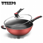 Pann wok Kodumajapidamises kasutatava woki pann pannkoogiga Mittenakkuva panniga k&ouml;&ouml;gin&otilde;ud pere&otilde;htus&ouml;&ouml;k ilma lambimustita kaanega pann 30cm