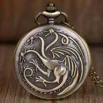 Vintage Retro Kolmep&auml;ine Draakon Tule Vere Disain Kvarts Taskukell Unisex Meestele Naistele Kaelakee Ripats Kell Kett Klassikaline Numbrilaud Ehted Kingitus x1