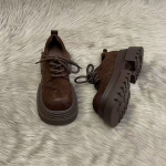 Retro Briti stiilis suure ninaga kingad mokassiinid naiste 2025 kevad ja s&uuml;gis uus mitmek&uuml;lgne paeltega moodne trendikas platvormiga &uuml;hekordne king naistele 37 tumepruun v&auml;rv