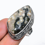 Ocean Jasper Handmade 925 Sterling Silver Gift Jewelry Ring Size 8 p7g28