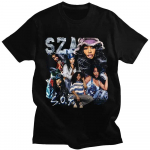 SZA CTRL X SOS album Graafiline T-s&auml;rk Tr&uuml;kiga Vintage &Uuml;le&otilde;lgne T-s&auml;rk Hip Hop Harajuku T&auml;nav Rapper Unisex l&uuml;hikeste varrukatega 2XL