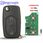 jingyuqin 2 nuppu kaugjuhtimispult autov&otilde;ti v&otilde;tmeta VW Volkswagen Golf MK4 Passat 1998 1999 2000 2001 1J0959753A 433Mhz ID48 kiip t&auml;ielik v&otilde;ti Board Only popstar v&auml;rv