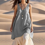 Naiste Suvine Boho Kaheosaline Maksikleit Vabaaja Vaba V-kaelus Varrukateta Rannapikk Kleit Lapit&ouml;&ouml; Vintage Naiste Vestidos XXXL hall