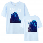 Alanis Morissette 2025 maailmaturnee T-s&auml;rk L&uuml;hikeste varrukatega O-kaelusega Naiste/Meeste T-s&auml;rgid T&auml;navamood Hip Hop Unisex Puuvillased Topid XL