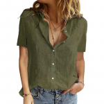 YYFS Naiste mood vabaaja suvekevadine &uuml;hev&auml;rviline printimine l&uuml;hikeste varrukatega POLO kaelusega pluusid ja s&auml;rgid S