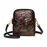 K&auml;sitsi valmistatud k&auml;sit&ouml;&ouml;na valminud kahekordse tekstuuriga crossbody kott, suur mahutavus, pehme idamaine &scaron;ikk, igap&auml;evaseks stiiliks mitmek&uuml;lgne