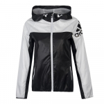 Adidas Sporditreeningu seeria V&auml;line br&auml;ndilogo Kootud Vabaaja kapuutsiga jakk Naiste jakid Valge AY4046 XS