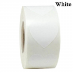 500 tk/rull S&uuml;damekujulised kleepsud Pulmakingituse kaunistuskleebis 500pcs 1roll valge