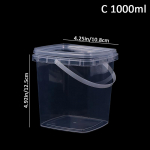 1 tk 280 ml / 500 ml / 1 l t&uuml;hi plast&auml;mber kaanega, &otilde;hukindlad PP purgid, l&auml;bipaistev konteiner lahtise toidu hoidmiseks, joogivee &auml;mbrid 1000ml