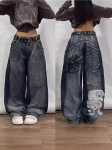 RogueWave Y2K Ameerika Uus Retro T&auml;nav Hip-hop L&otilde;dvad teksap&uuml;ksid Naiste Harajuku K&otilde;rge v&ouml;&ouml;koht Laiad p&uuml;ksid Gooti Laiad p&uuml;ksid T&auml;navap&uuml;ksid S