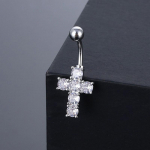 Sweet Crystal Tsircon Cross nabak&uuml;&uuml;s Ring Cross Piercing Fashion Naba Nail