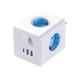 4 vahelduvvoolu pistikupesaga reisi-USB-pistikuadapter, 3 USB-porti ja toitel&uuml;liti EU-pistikupesa seinakuubiku pistikupesa toiteadapteri pikendus kodu jaoks