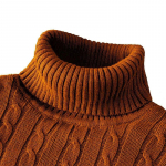 Meeste kaelusega kampsun, &uuml;hev&auml;rviline k&otilde;rge kaelusega pullover Kootud kampsunid vabaaja elastsed kampsunid meeste s&uuml;gis-talv 3XL pruun