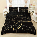 3 tk Tekikoti komplekt King Size, Queen Must Marmorist Tr&uuml;kiga Voodipesukomplekt 1 * Tekikott+2 Padjap&uuml;&uuml;ri-Voodipesukomplekt Magamistoale 135x200cm-EU-Single