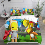 Peen 3D Vinguv Elu Taustapilt M&auml;ng Anime Tr&uuml;kk Voodipesukomplekt Tekikott Tekk Voodi Noorte T&uuml;drukute Poiste Kingitus 135x200cm yellow