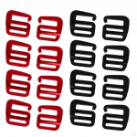 16 pcs 1 inch Strong Heavy Aluminum Alloy Slider Adjustable Web Strap Release Buckles, g shaped hook