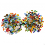 600 Piece Assorted Color Rhombus Triangle Shape Glass Mosaic Tiles Tessera crafts 12mm