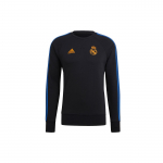 Adidas Real Madridi logo Jalgpalli &uuml;mmarguse kaelusega dressipluus Meeste Pealiskatted Must GU9706 S