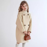 T&uuml;drukute kahepoolne villane mantel Villane paksendatud keskmise pikkusega s&uuml;gis- ja talvevillane mantel 130 beige