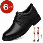 Moodsad suured suurused 35-47 Ehtne nahk Kleitkingad Peidetud kontsad Liftkingad 6CM K&otilde;rgusega Kingad Unisex'ile &Auml;riametlikud Pulmakleidikingad 46 must