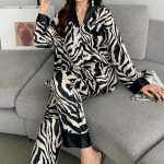 Naiste S&uuml;gis-Talvised Pidžaamad Faux Siid Satiin Pijamas Pikkade Varrukatega Pikad P&uuml;ksid &Otilde;huke &Ouml;&ouml;riie Rev&auml;&auml;riga Pidžaamad Naiste &Ouml;&ouml;riided M