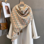 Luksusbr&auml;ndi Ka&scaron;miir Naiste Triibuline Sall Talvine Soe Sall ja &Uuml;mbris Bandana Pashmina Naiste Foulard Ruudukujuline Paks Tekk Poncho 65x180cm beige