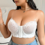 Naiste v&auml;ikeste rindadega pitsiga rinnahoidja, mis kogub rindu ja on kaarjal, eest kinnitatav, v&auml;ltimaks longust, &otilde;lapaelteta ja ilusa seljaosaga 85C