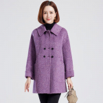 Women's Double-Breasted Wool Blend Short Coat S
