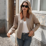 YYFS Naiste Mood Vabaaja &Uuml;hev&auml;rviline Tr&uuml;kiga S&uuml;gis-Talv Pikkade Varrukatega POLO Kaelusega Joped ja Mantlid XL