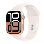 Apple Watch Series 10 GPS 42/46MM Alumiiniumist sihver silikoonist spordirihmaga 46MM roosa kuldne v&auml;rv