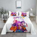 K-Pop D-Deemonik&uuml;tid 3D Digitaalne Lamevoodipesukomplekt Tr&uuml;kitud Magamistoa Voodilina Padjap&uuml;&uuml;r Voodipesukomplekt Kodu Kaunistamiseks 200X230cm(3Pcs)