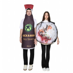 Unisex t&auml;iskasvanute paaride sushirulli sojakastme kost&uuml;&uuml;m 2 tk tuunika Halloweeni pere toidukost&uuml;&uuml;m &Uuml;ks suurus Komplekt One Size