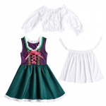 Lapsed T&uuml;drukud Lapsed Printsess Saksa &Otilde;lle Oktoberfest Kleit Bluus P&otilde;lle Komplekt Teenija Halloween Cosplay Kost&uuml;&uuml;mid Rollim&auml;ngu R&otilde;ivastus XS roheline