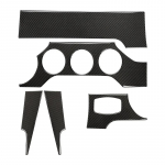 5PCS Carbon Fiber Auto Main Drive Side Dashboard trument Panel Frame Interior Decoration Sticker For Ford Mustang 2015- must