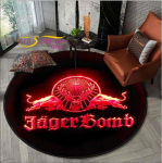 &Uuml;mmarguse pinnaga vaip Flanell Jagermeister Hirve logo Magamistoa Libisemisvastane elutuba K&ouml;&ouml;gi vaip p&otilde;randale 150CM