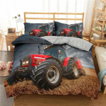 Retro Traktor Kuningas Kuninganna Tekikate Auto Voodipesu Komplekt Ehitusmasina Tekikate Talut&ouml;&ouml;riista Vanker 2-3 tk Pol&uuml;ester Tekikate EU Single 135x200cm