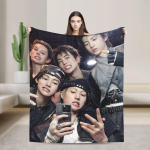 CORTIS Kpop flanelltekk soe pehme voodipesu visked magamistoa lennukireisi mustriga voodikate diivanvoodi kate 30x40in gray