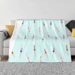 Ujujaid basseinis Uus M&uuml;&uuml;k Kohandatud Tr&uuml;kiga Pehme Flanellist Tekk Ujujaid Mererannas Ujumisriided Ujumisriided Suvi Vesi Vintage 30x40in