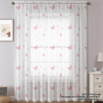 Unistav T&uuml;druk S&uuml;dame Liblika Kuu T&auml;he &Uuml;heosaline Akna kardinapuu Komplektis Magus Atmosf&auml;&auml;r Dekoratiivne Aknakate 100*130 Grommet Top 1pcs