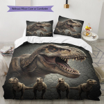 T-Rexi Mustriga Voodipesu Tekikott Komplekt Tekikoti Kate Padjap&uuml;&uuml;r Kodu Kaunistus Kingitus (1 * tekikott + 2 * padjap&uuml;&uuml;ri, ilma s&uuml;damikuta) 135x200cm