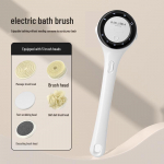 Automaatne veekindel elektriline vannihari pika k&auml;epideme ja massaažifunktsiooniga Digital Display Electric Bath Brush valge