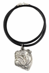 Bulldog, English Bulldog, British Bulldog I - Necklace with dog, silver-plated pendant for dog fan, unique jewelry by Art-Dog brand h&otilde;be