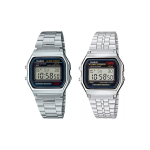 CASIO YOUTH kvartsliigutusega k&auml;ekell, unisex, must sihverplaat A158WA-1+A159W Regular Watch Box
