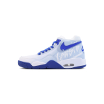 Nike Flight Legacy Coverage Moisture Wicking Mid top Vintage Basketball Shoes Men's White Blue BQ4212-103(Team196-) 39 white