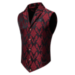 Meeste Paisley Viktoriaanlik Vest Steampunk V&ouml;&ouml;tkleit Kitsa L&otilde;ikega Liibuv Krae Ametlik Vabaaja Retro Elegantne Kohandatud L black